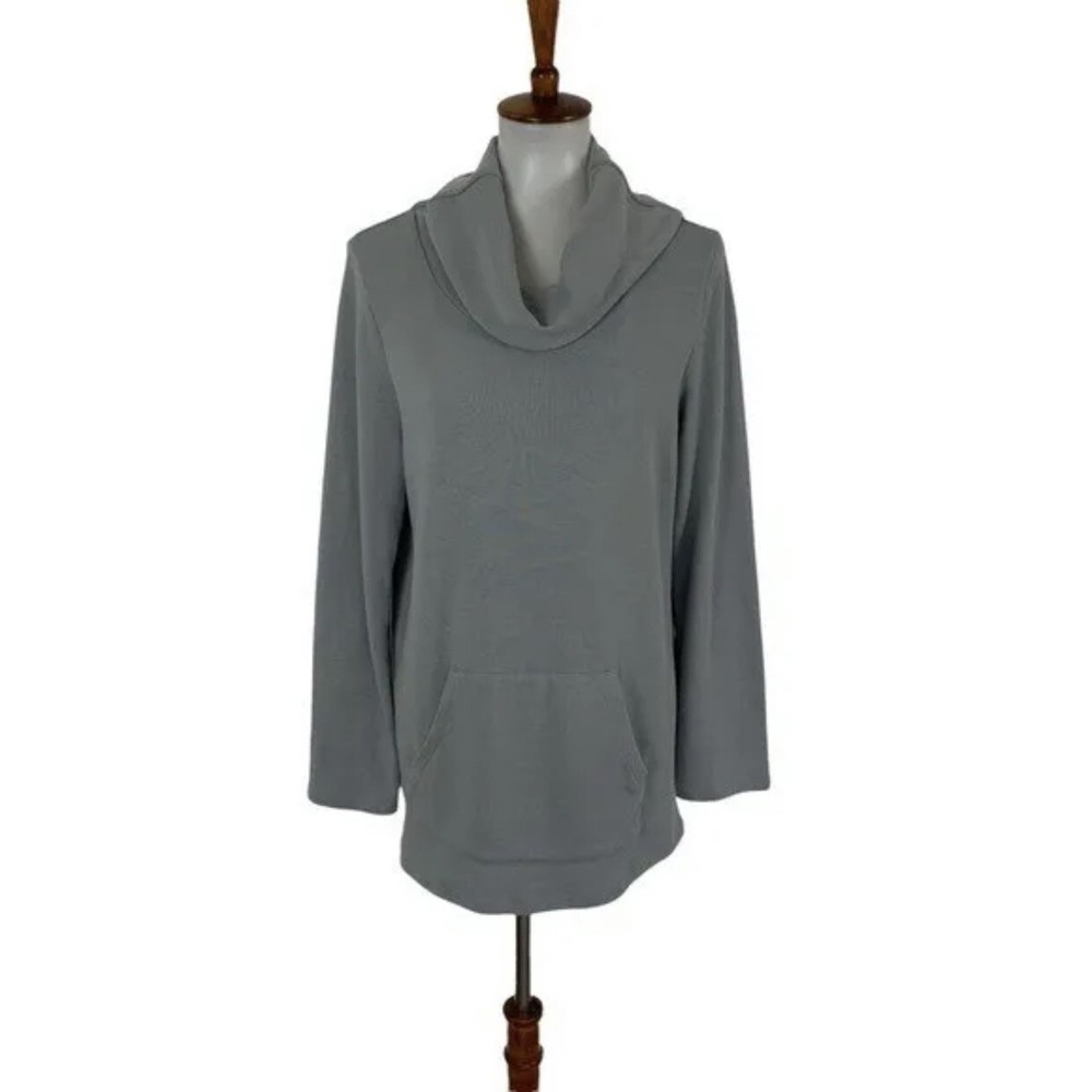 J. Jill Gray Cowl Neck Pullover Sweater M Soft Knit Casual Relaxed‎ Fit Cozy